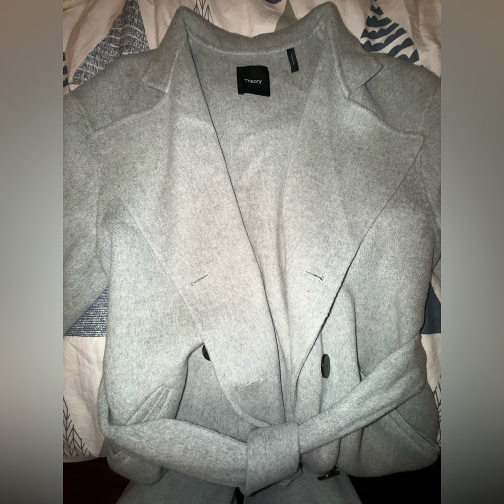 Theory Women's Light Gray Trench Coat